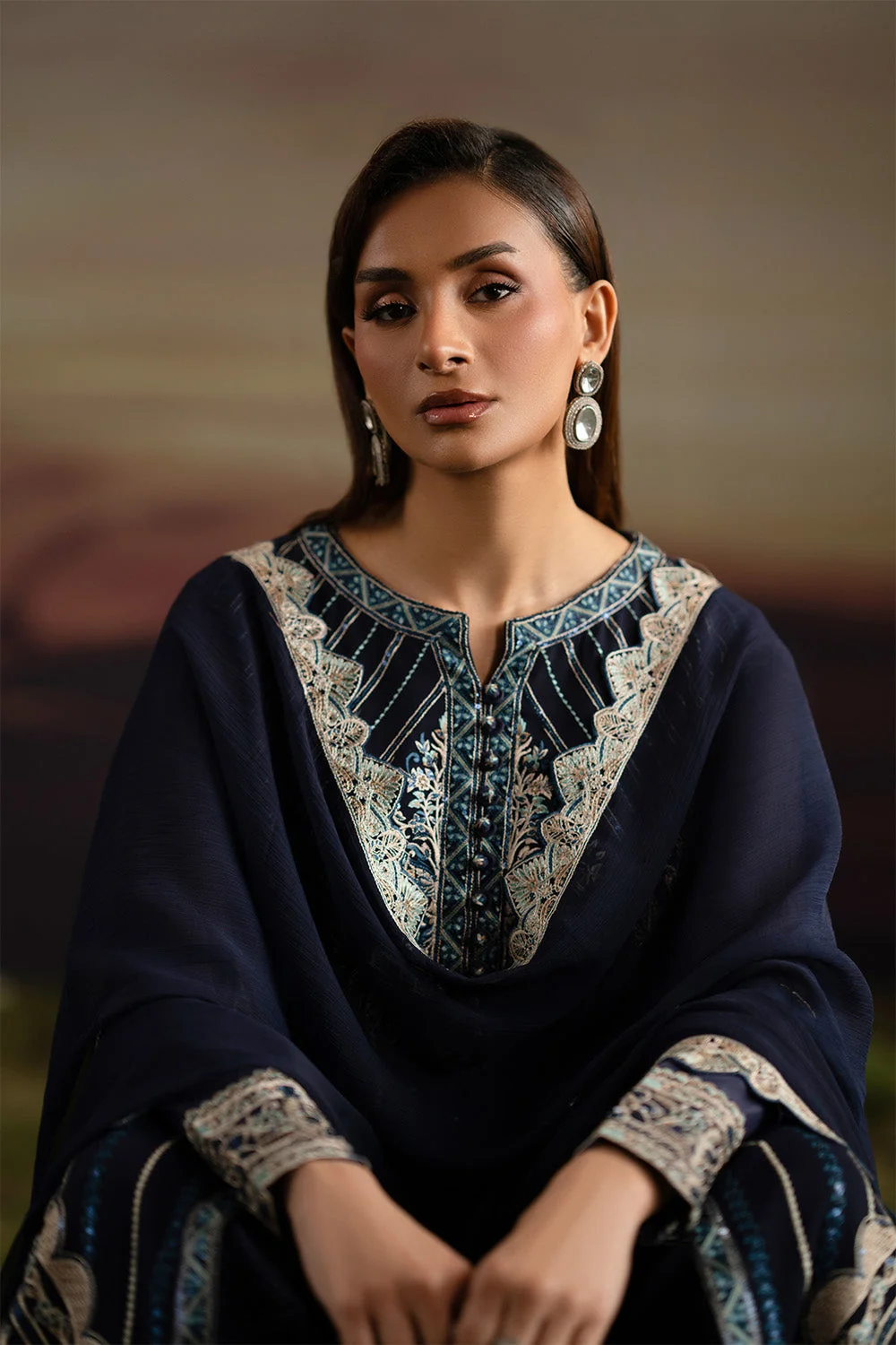 3-Piece-Embroiderd-Chiffon INDU - FWU5706 - Image 2