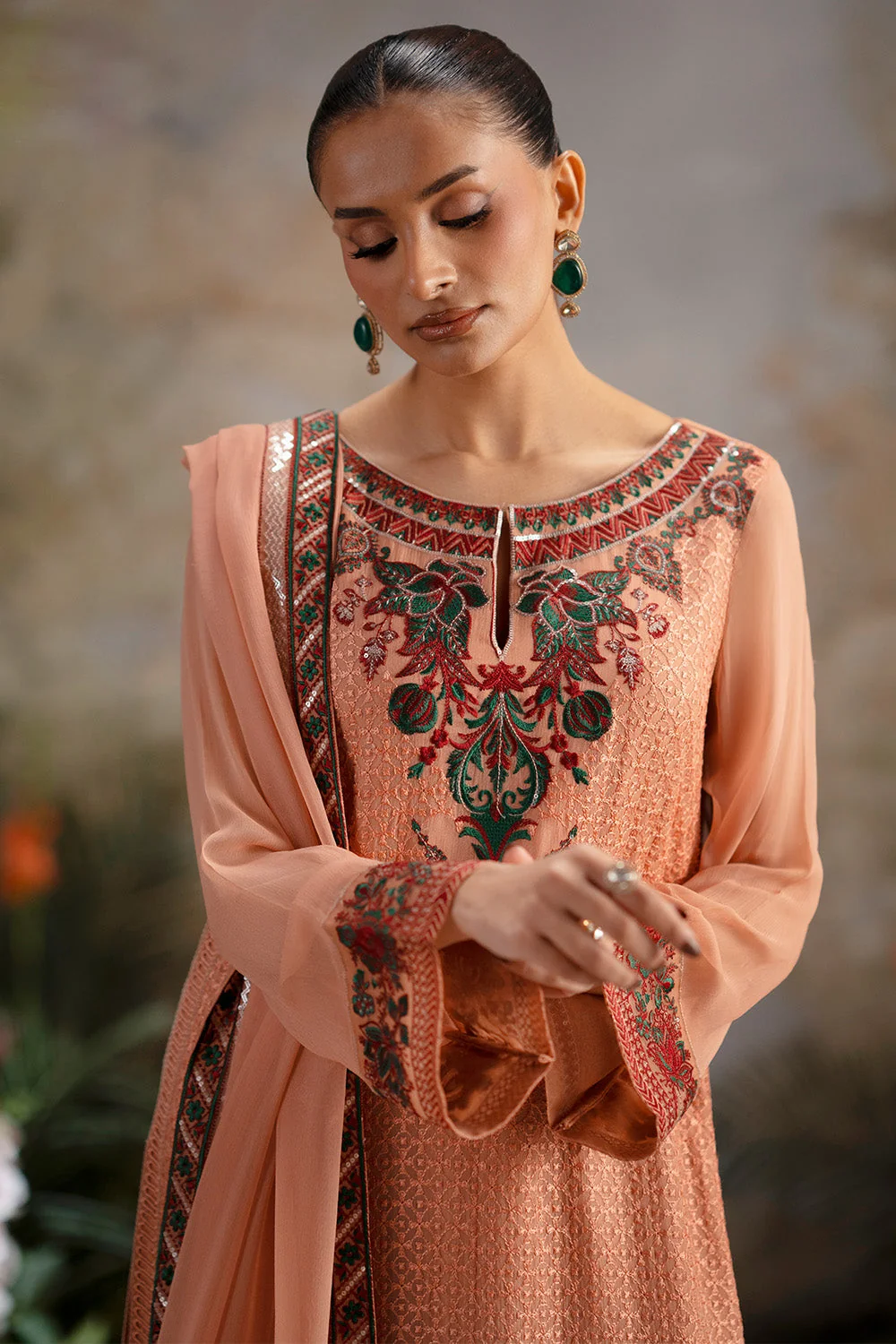 3-Piece-Embroiderd-Chiffon OMISHA - FWU5697 - Image 2