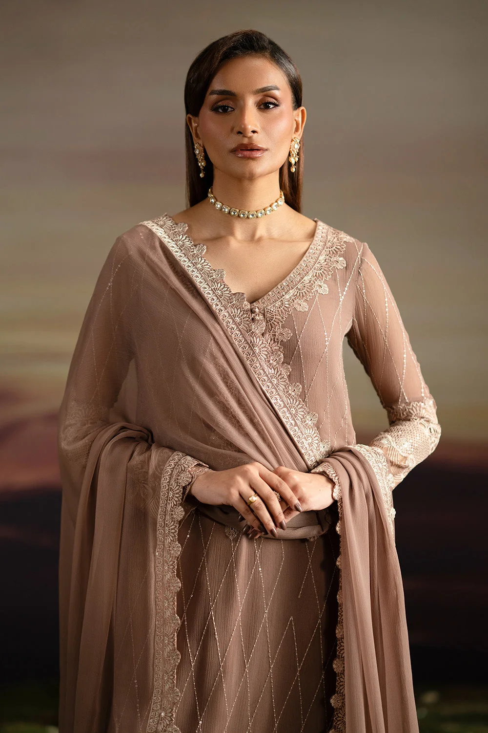 3-Piece-Embroiderd-Chiffon ITHAZH - FWU5703 - Image 2