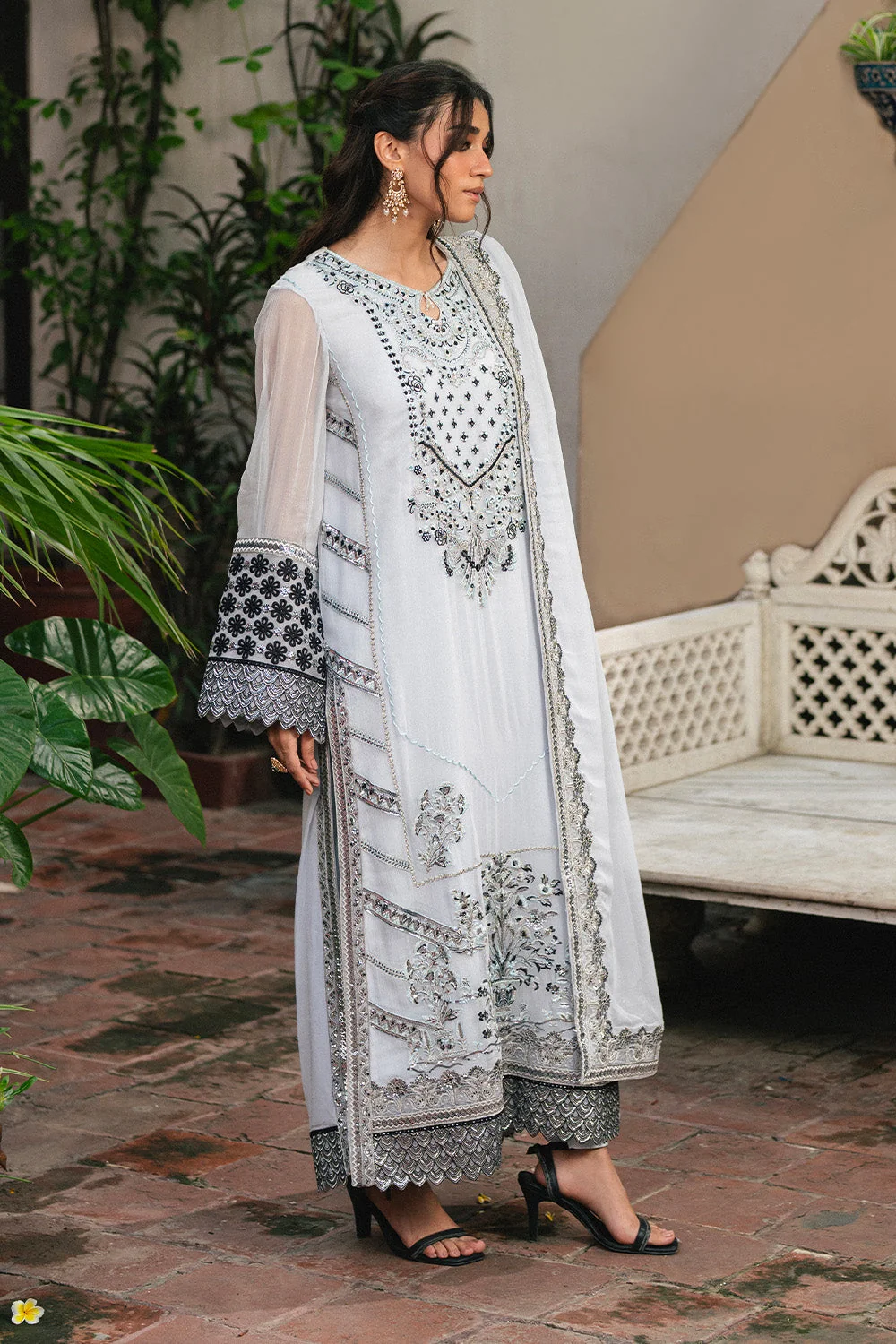 3 Piece Embroidered Chiffon LILIYA - FSU5657 - Image 4